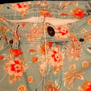 Bullhead Black Floral Jeans Girls Size 7